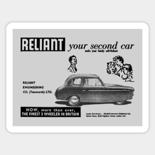 RELIANT THREE-WHEELER - advert Magnet